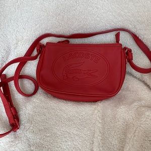 Lacoste red crossbody purse